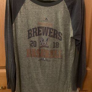 Milwaukee Brewer’s Raglan Tee Shirt 3/4 Sleeves Size L